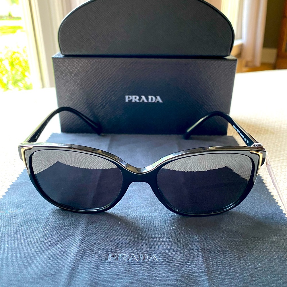 PRADA Black Cat Eye Sunglasses.  New With Tags.